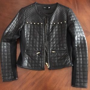 Black studded leather jacket